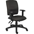 Boss Multi-Function Fabric Task Chair W/ Adjustable Arms, Black (B3036-BK)