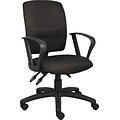 Boss Multi-Function Fabric Task Chair W/Loop Arms, Black (B3037-BK)