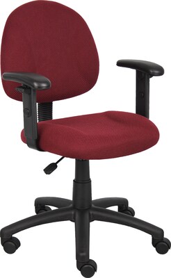 Boss Perfect Posture Deluxe Office Task Chair with Adjustable Arms, Burgundy (B316-BY)