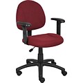 Boss Perfect Posture Deluxe Office Task Chair with Adjustable Arms, Burgundy (B316-BY)