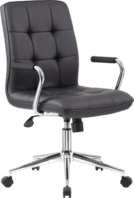 Boss Modern Office Chair w/Chrome Arms,  Black (B331-BK)