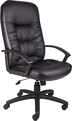 Boss High Back Leatherplus Executive Chair, Black (B7301)