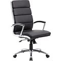 Boss Executive CaressoftPlus Chair with Metal Chrome Finish, Black (B9471-BK)