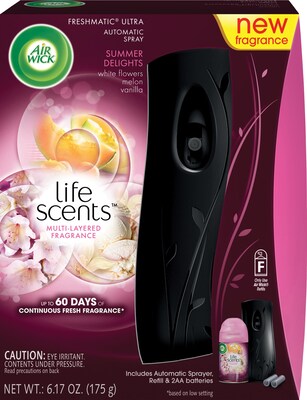 Air Wick Freshmatic Ultra Life Scents Starter Kit Automatic Aerosol Air Systems, Summer Delights (62
