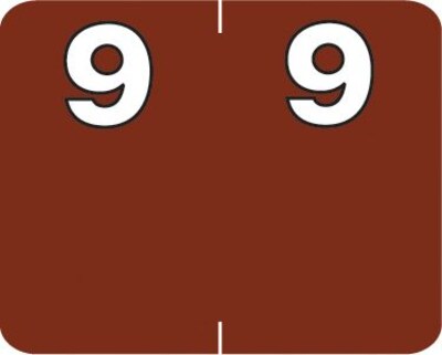 Medical Arts Press® Numeric Labels on Roll; 9, Brown