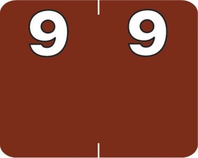 Medical Arts Press® Numeric Labels on Roll; 9, Brown