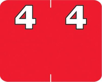 Medical Arts Press® Numeric Labels on Roll; 4, Red