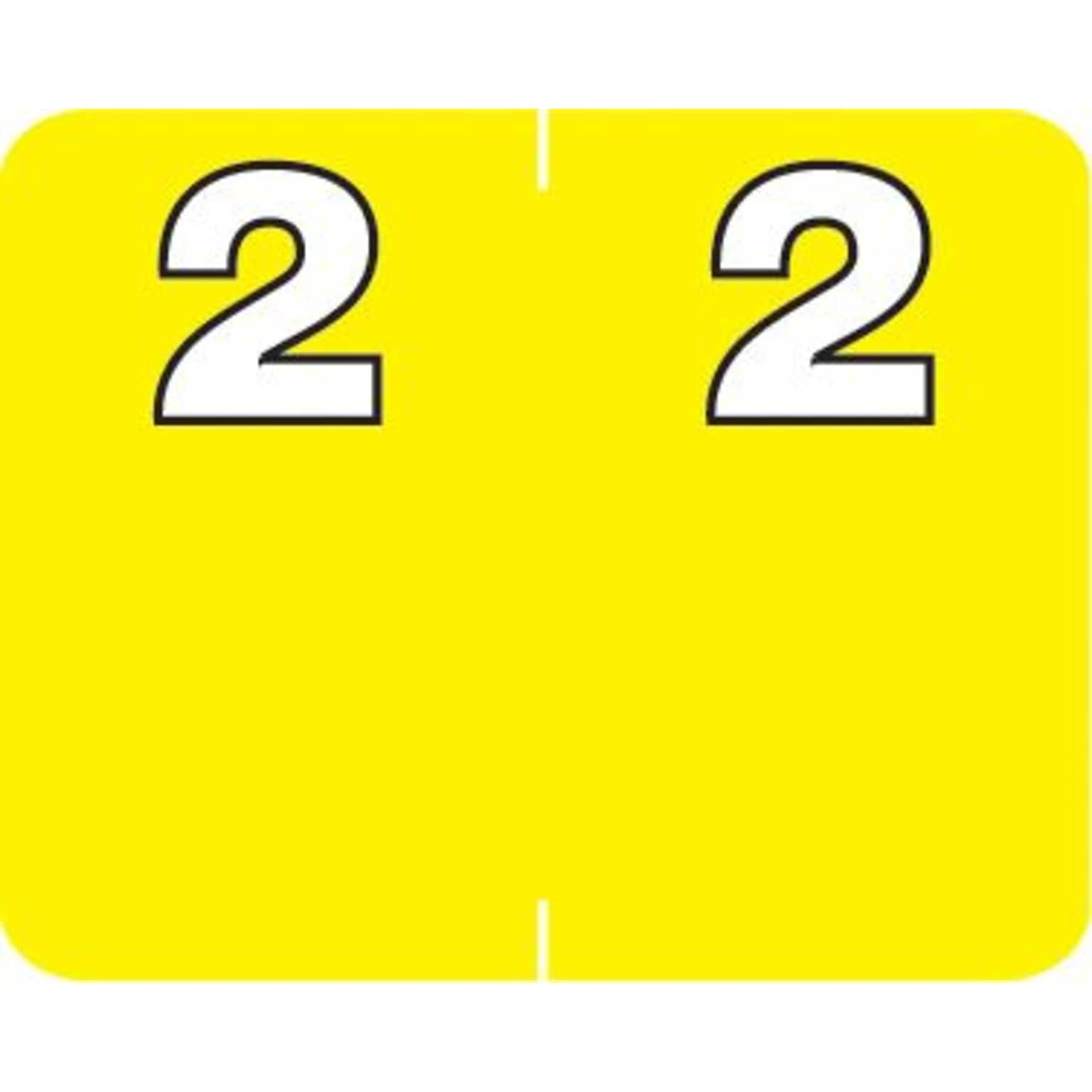 Medical Arts Press® Numeric Labels on Roll; 2, Yellow