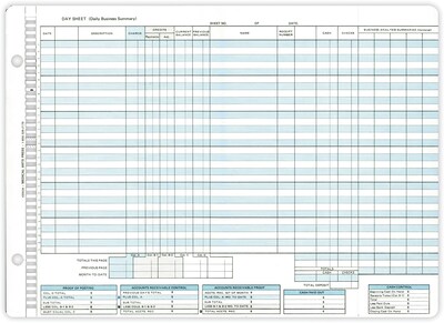 Medical Arts Press® Replacement Day Sheet Forms; Day Sheet no Deposit Slip, Format 276