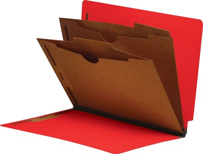 Medical Arts Press® End-Tab Tuf-Files; Divider- 2-Pocket Divider, 2 1/4, Red, 10/Box