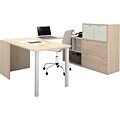 i3 by Bestar® 150860-38 U-Shaped Desk in Northern Maple & Sandstone