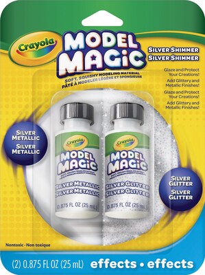 Model Magic Glossy Silver Metallic Glaze, 2/Pk, Silver Metallic