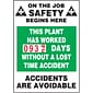 Accuform Turn-A-Day Scoreboard, THIS PLANT HAS WORKED # DAYS W/OUT ACCIDENT, 36"x24", Plastic (MSCBDD13)