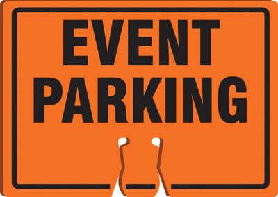Accuform Traffic Cone Top Warning Sign, EVENT PARKING, 10 x 14, Plastic (FBC780)