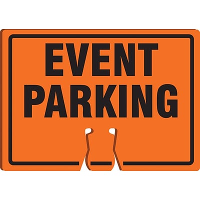 ACCUFORM SIGNS® Traffic Cone Top Warning Sign, EVENT PARKING, 10 x 14, Plastic, Each