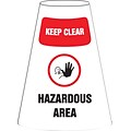 ACCUFORM SIGNS® Traffic Cone Cuff™ Sleeve, KEEP CLEAR HAZARDOUS AREA, Reinforced Vinyl, Each