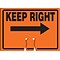 ACCUFORM SIGNS® Traffic Cone Top Warning Sign, KEEP RIGHT (ARROW), 10 x 14, Plastic, Each