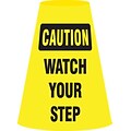 ACCUFORM SIGNS® Traffic Cone Cuff™ Sleeve, CAUTION WATCH YOUR STEP, Reinforced Vinyl, Each