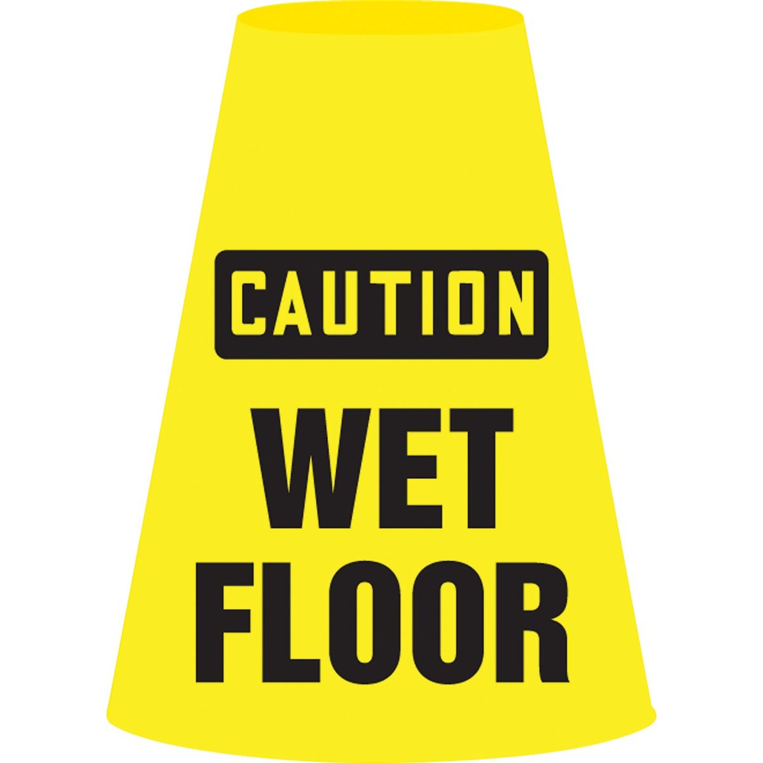 Accuform Traffic Cone Cuff Sleeve, CAUTION WET FLOOR, Reinforced Vinyl (FBC923E)