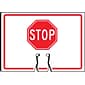 Accuform Traffic Cone Top Warning Sign, (STOP SIGN SYMBOL), 10" x 14", Plastic (FBC738)