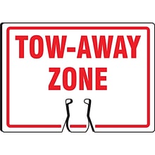 Accuform Traffic Cone Top Warning Sign, TOW-AWAY ZONE, 10 x 14, Plastic (FBC739)