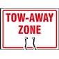 Accuform Traffic Cone Top Warning Sign, TOW-AWAY ZONE, 10" x 14", Plastic (FBC739)