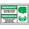 Accuform Signs® EMER EYEWASH STN Adhesive Vinyl Safety Sign, 7 x 10