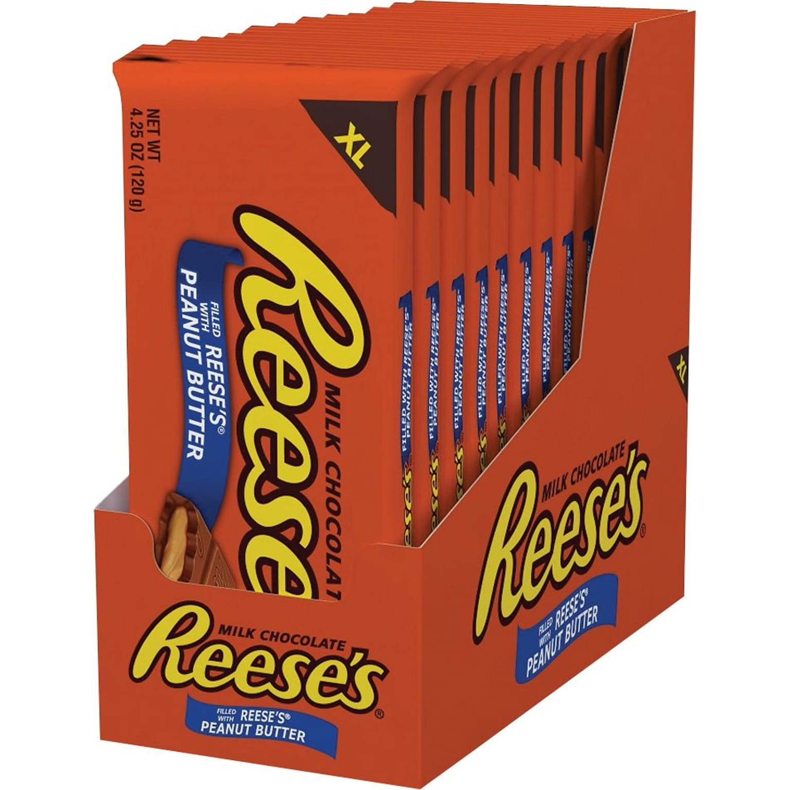 Reeses XL Peanut Butter Milk Chocolate Candy Bar, 4.25 oz., 12/Carton (HEC44266)