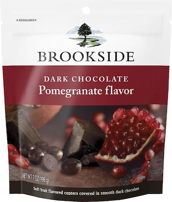 Brookside Pomegranate Flavored Dark Chocolate Pieces, 7 oz., 12/Carton (HEC38908)