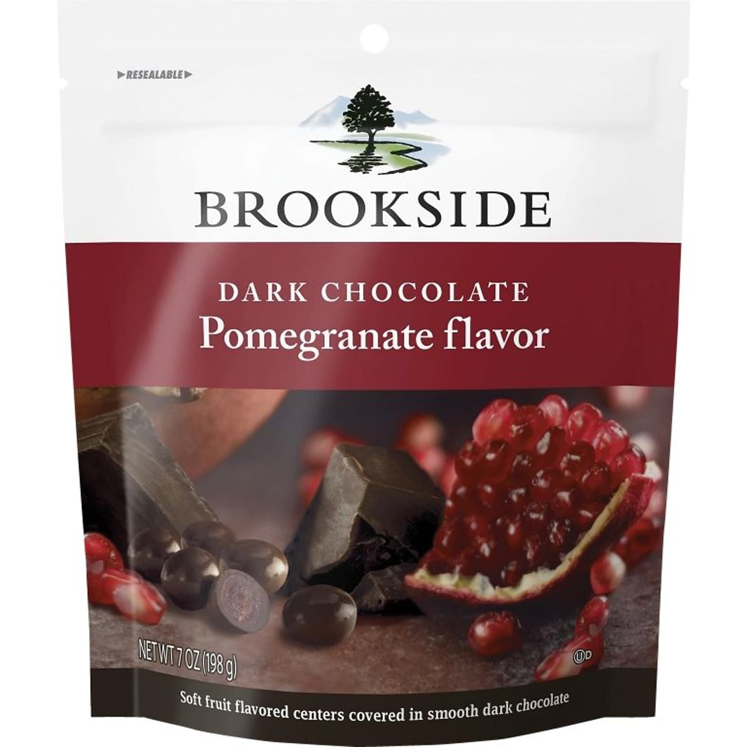 Brookside Pomegranate Flavored Dark Chocolate Pieces, 7 oz., 12/Carton (HEC38908)