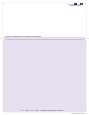Solid Color Laser Statements; Style B, with Credit Card Information, Purple
