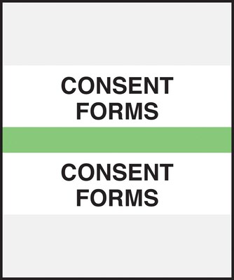 Medical Arts Press® Standard Preprinted Chart Divider Tabs, Consent Forms, Light Green