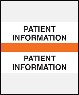 Medical Arts Press® Standard Preprinted Chart Divider Tabs, Patient Information, Orange