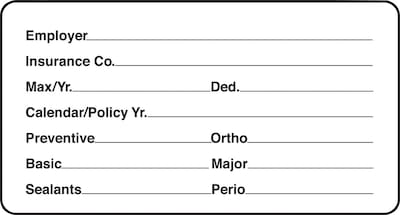 Medical Arts Press® Insurance Chart File Medical Labels, Insurance Information, White, 1-3/4x3-1/4,