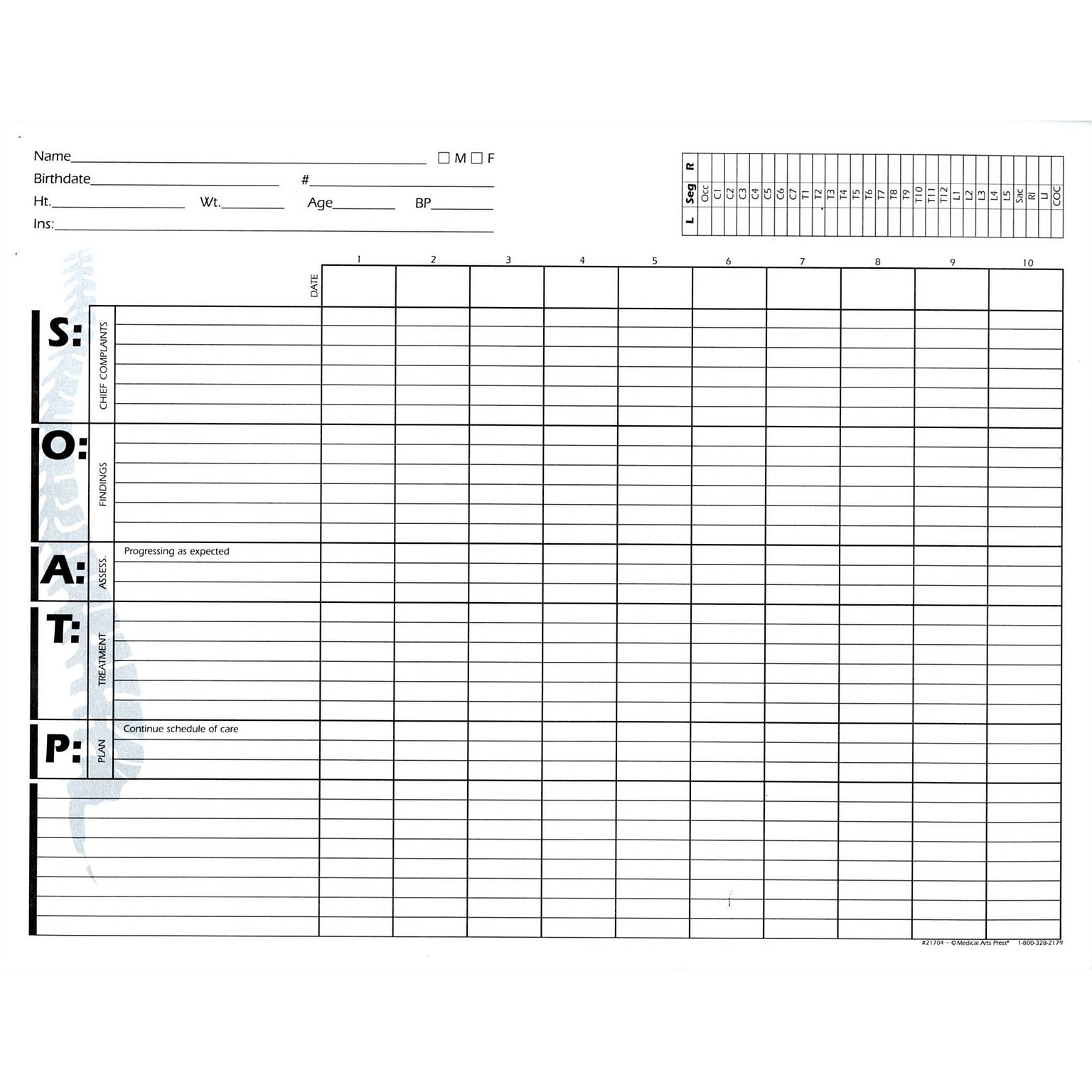 Medical Arts Press® Chiropractic Forms; Travel Card