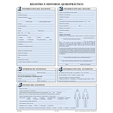 Medical Arts Press® Chiropractic Registration and History Form without Updates; Sky Blue, Spanish