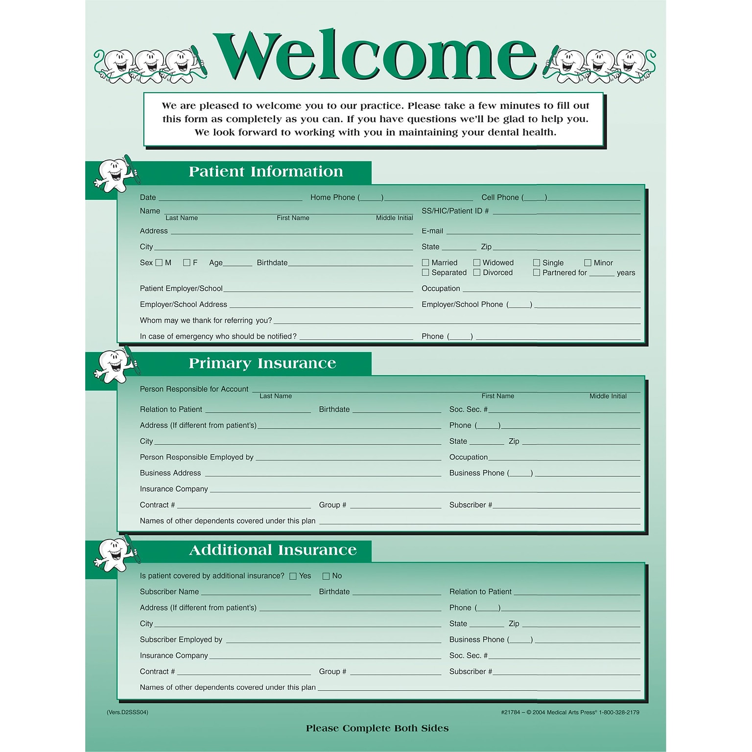 Medical Arts Press® Registration Form; Smile Team™