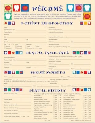 Medical Arts Press® Patient Registration and History Form