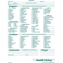 Medical Arts Press® Health History Patient Care Form, Green FormFamily™