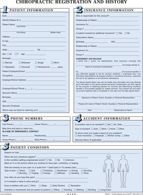 Medical Arts Press® Chiropractic Registration and History Form without Updates, Sky Blue, 250 Forms/
