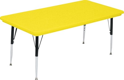 Correll® 30D x 60L Rectangular Heavy Duty Activity Table; Yellow High Pressure Laminate Top