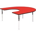Correll® 60D x 66L Horseshoe Shaped Heavy Duty Activity Table; Red High Pressure Laminate Top
