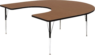 60x66 Walnut Horseshoe-Shaped Table