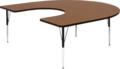 60x66 Walnut Horseshoe-Shaped Table