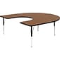 Correll® 60"D x 66"L Horseshoe Shaped Heavy Duty Activity Table; Walnut High Pressure Laminate Top