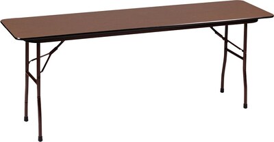 Correll® 18"D x 96"L Heavy Duty Folding Table; Walnut High Pressure Laminate Top
