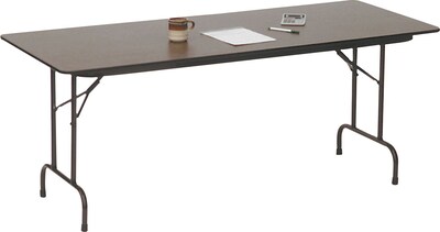 Correll® 30"D x 60"L Folding table; Walnut Melamine Laminate Top (CF3060M-01)