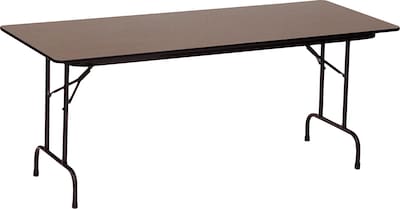Correll® 30D x 96L Heavy Duty Folding Table; Walnut High Pressure Laminate Top