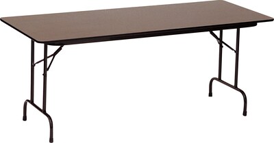 Correll® 30D x 96L Heavy Duty Folding Table; Walnut High Pressure Laminate Top