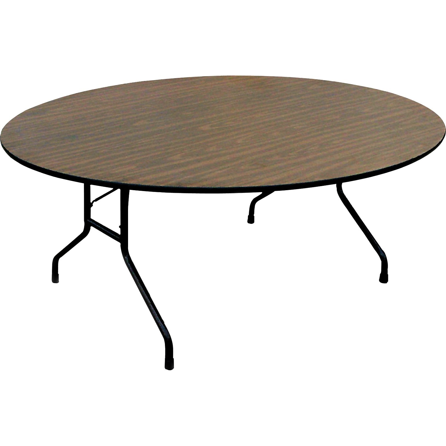 Correll® 48 Round Folding Table; Walnut Melamine Laminate Top